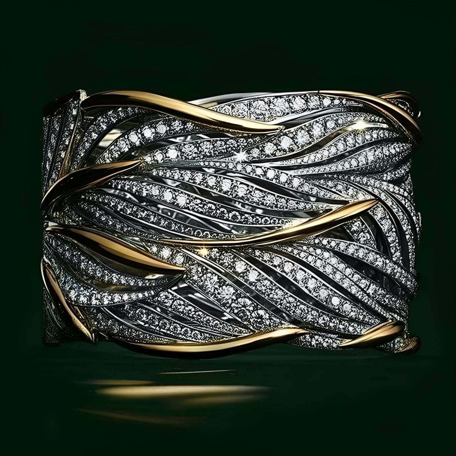 Lena – Mehrschichtiger Bicolor-Goldring