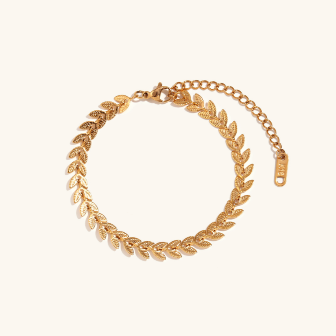 Sisi – Knöchelarmband Goldene Blätter