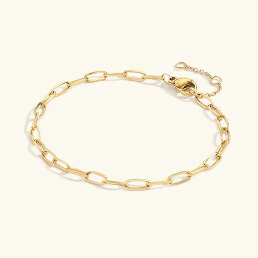 Maybelle – Armband Kette Paperclip aus Gold