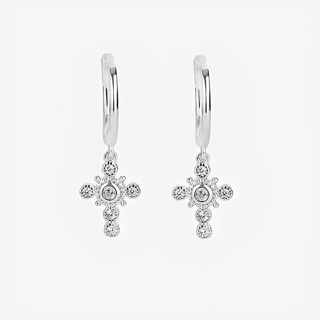Yasmine – Chic 925 Silber Kreuzohrringe