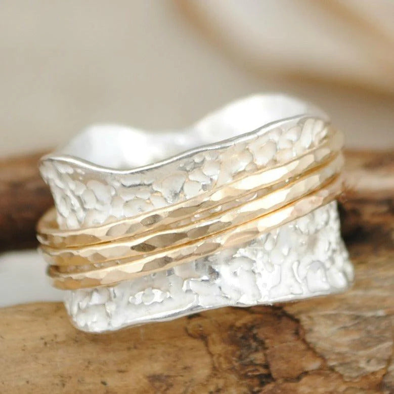 Bianca - Zeitloser Gold- und Silber-Spinner-Ring
