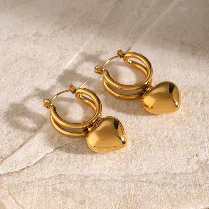 Audrey - Herz-Ohrringe aus Gold