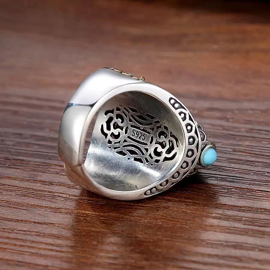 Matteo – Vintage Geflochtener Ring mit Perlen aus Sterlingsilber