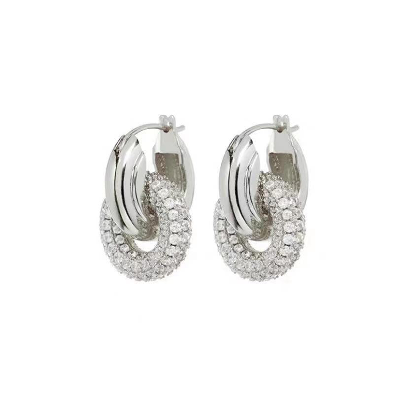 Alma – Retro-Ohrringe mit Diamanten, doppelt tragbar