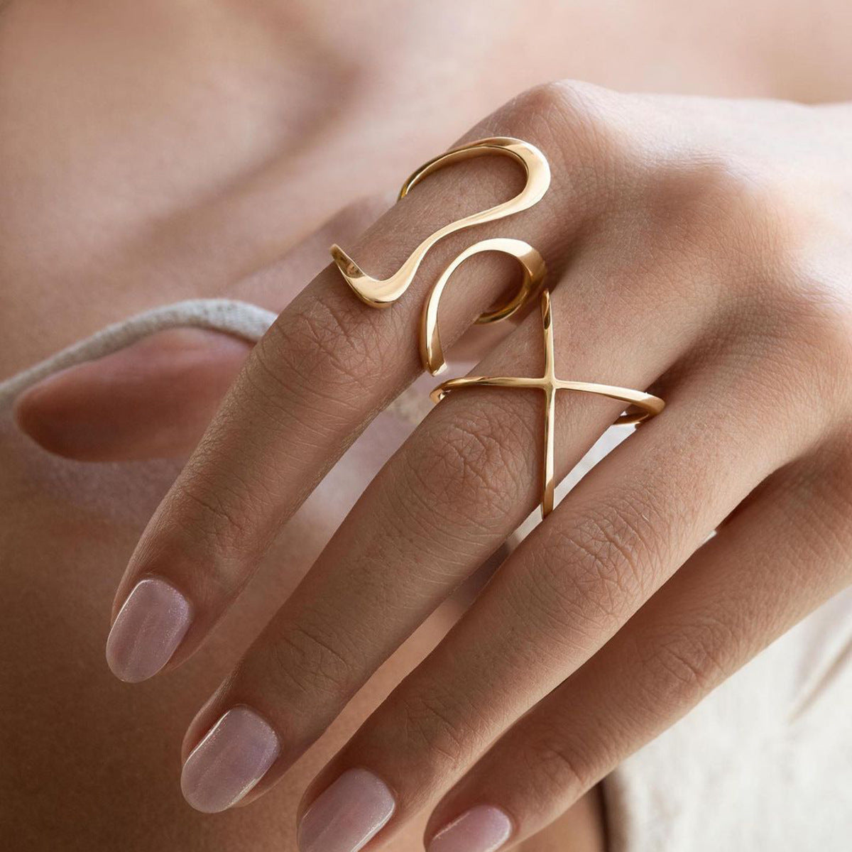 Melina – Ring Mosaik Gold