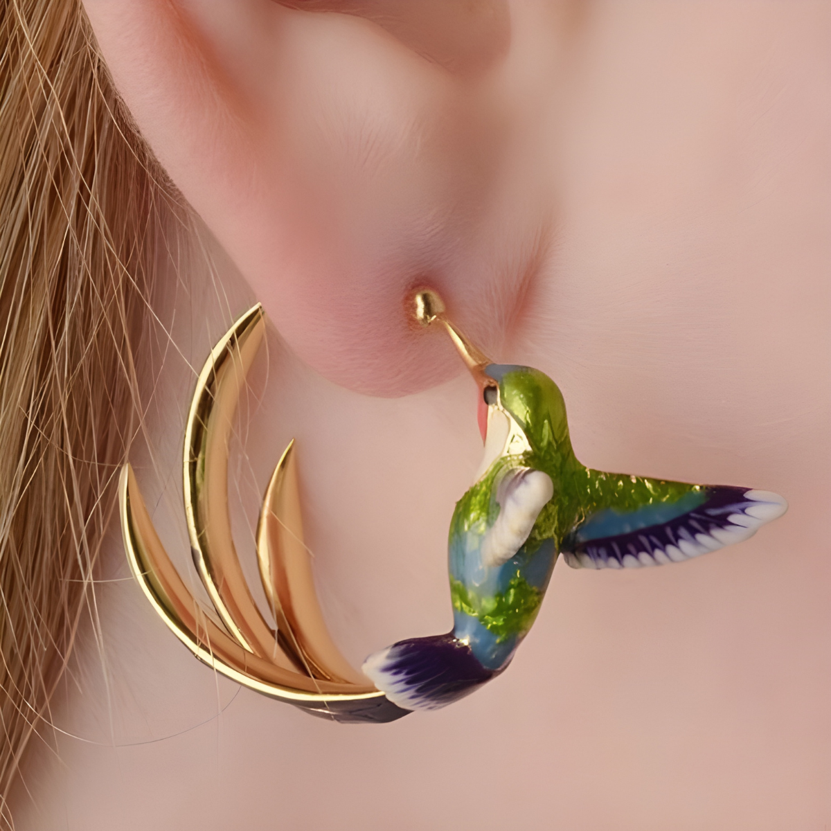 Lilou – Elegante Kolibri-Ohrringe