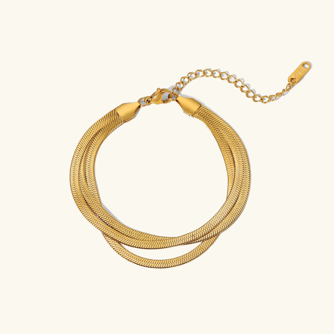 Abela - Fischgräten-Armband 3-lagig