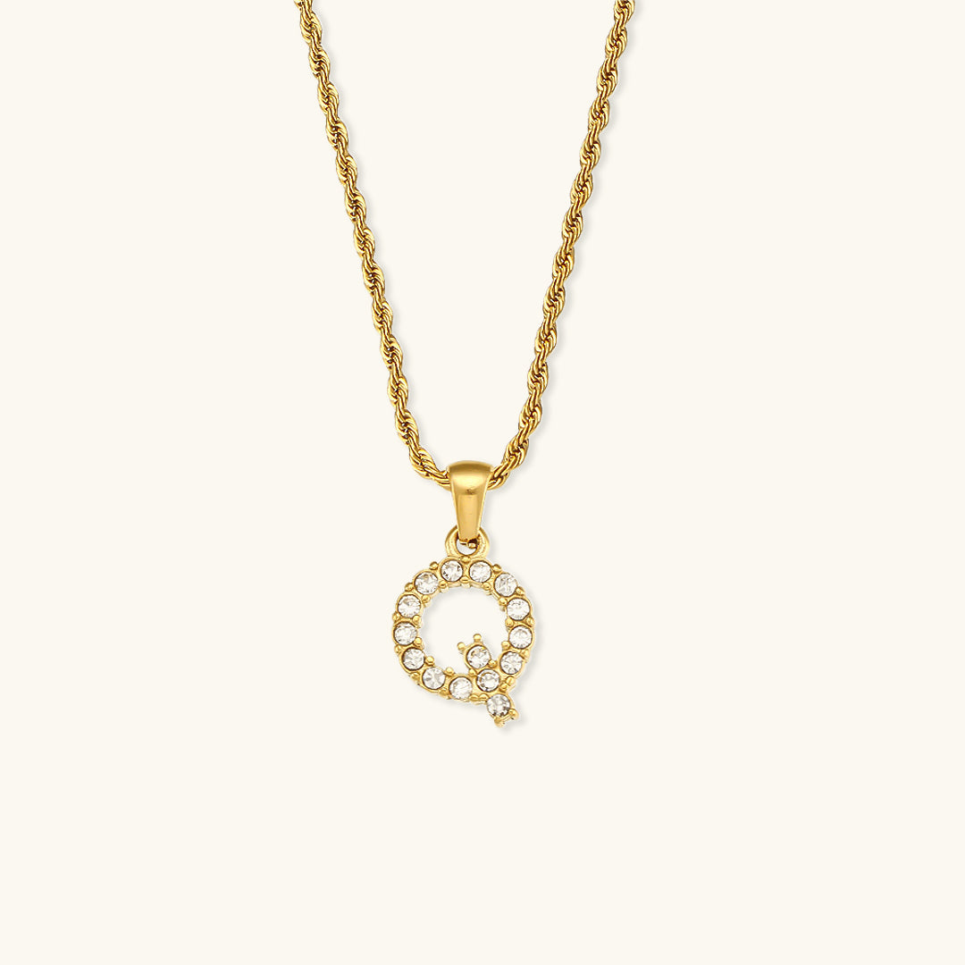 Maeve - Diamant-Halskette mit Buchstaben-Initialen
