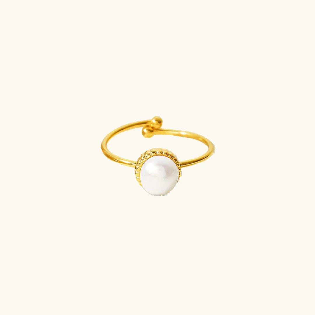 Solis – Goldener Ring mit Perle