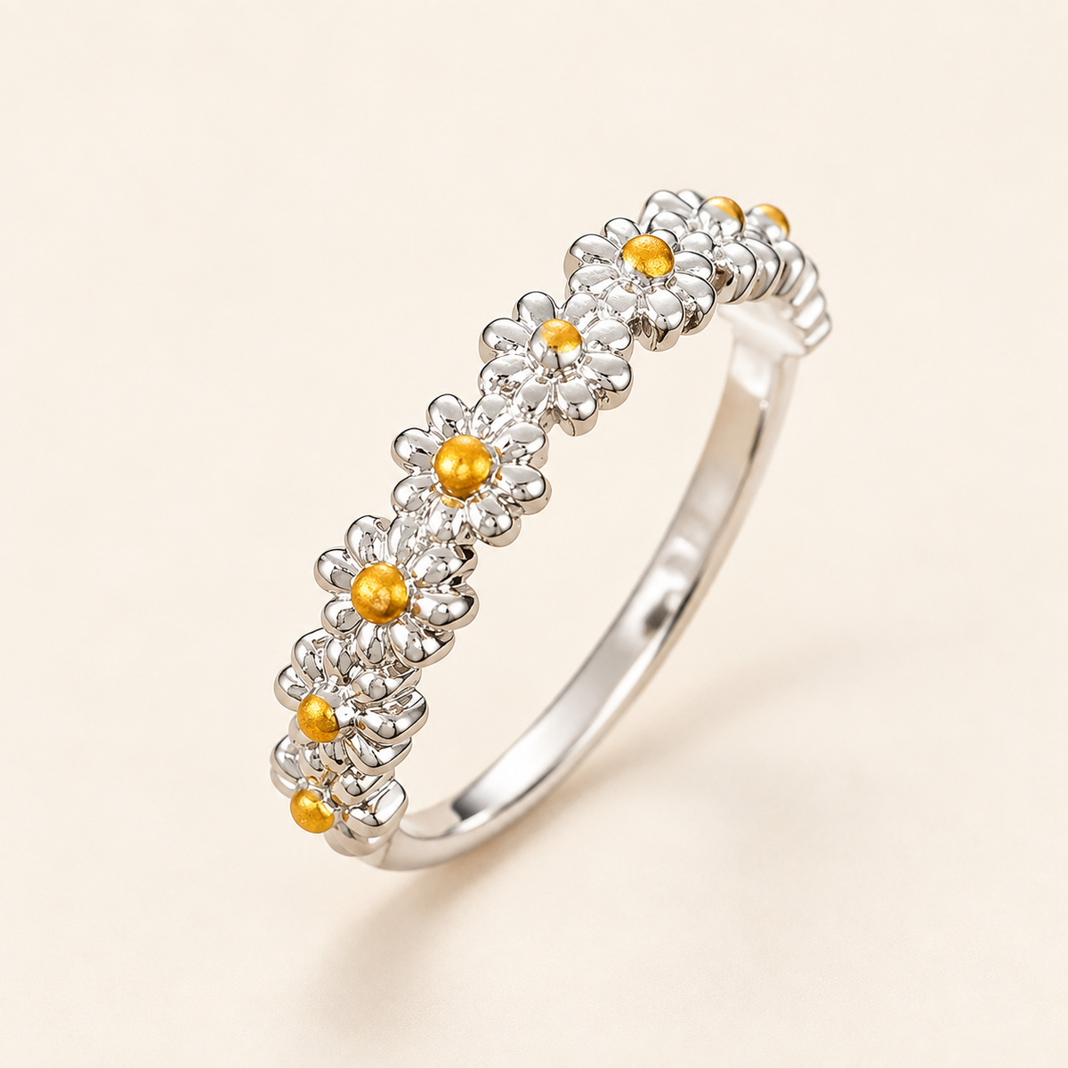 Damen Verstellbarer Gänseblümchen-Ring mit Blumenmotiv