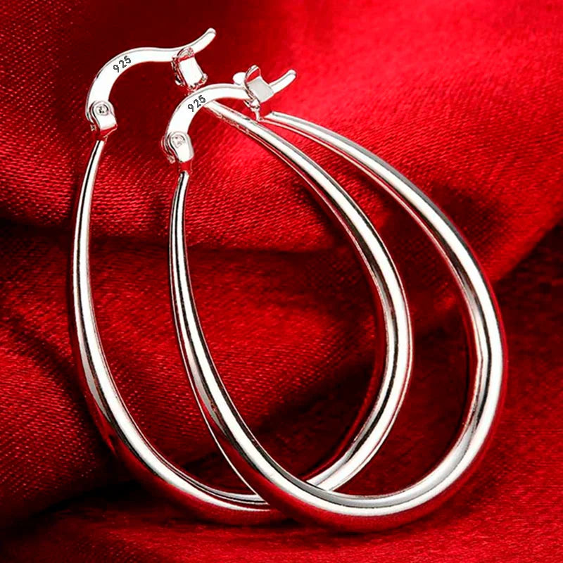 Ophelie – Ovale Ohrringe aus Sterlingsilber