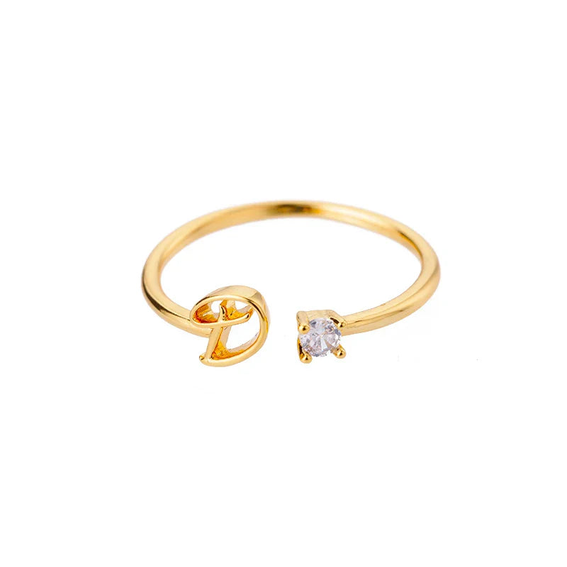 Shiela – Initialring aus vergoldetem Edelstahl