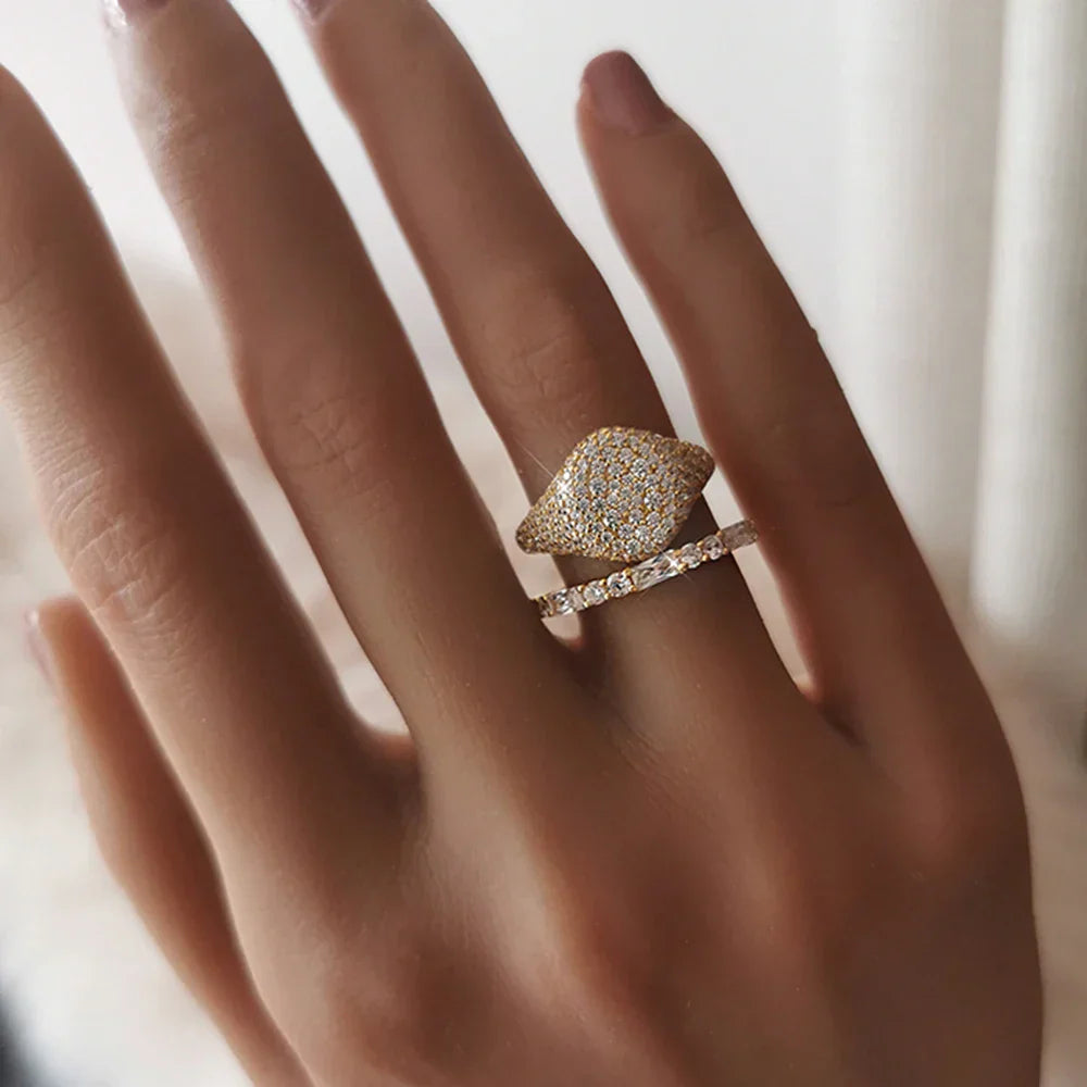 Luna – Dom-Ring aus Moissanit