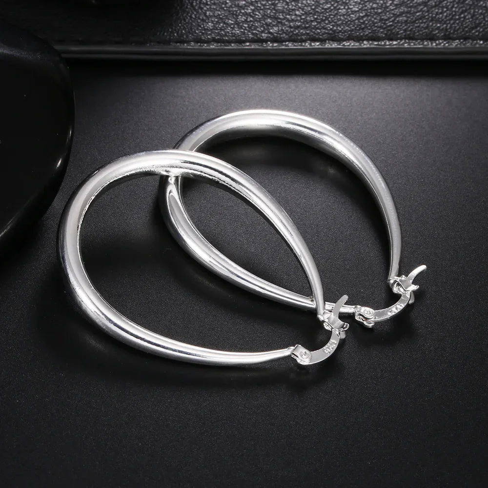 Ophelie – Ovale Ohrringe aus Sterlingsilber