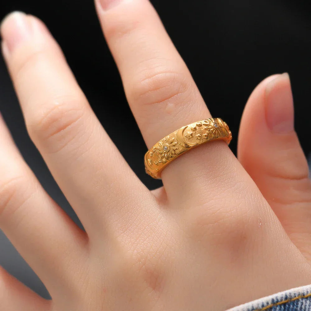 Lunea – Celeste-Ring aus Stahl mit Zirkon