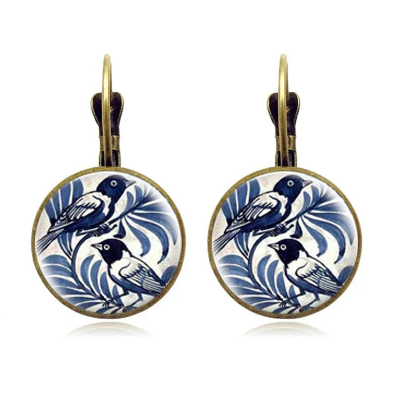 Azuria – Ohrringe Blauer Vogel aus Bronze