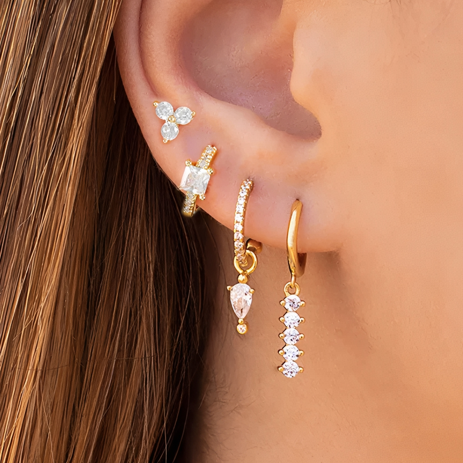Valeria – Set mit luxuriösen Teardrop-Ohrringen