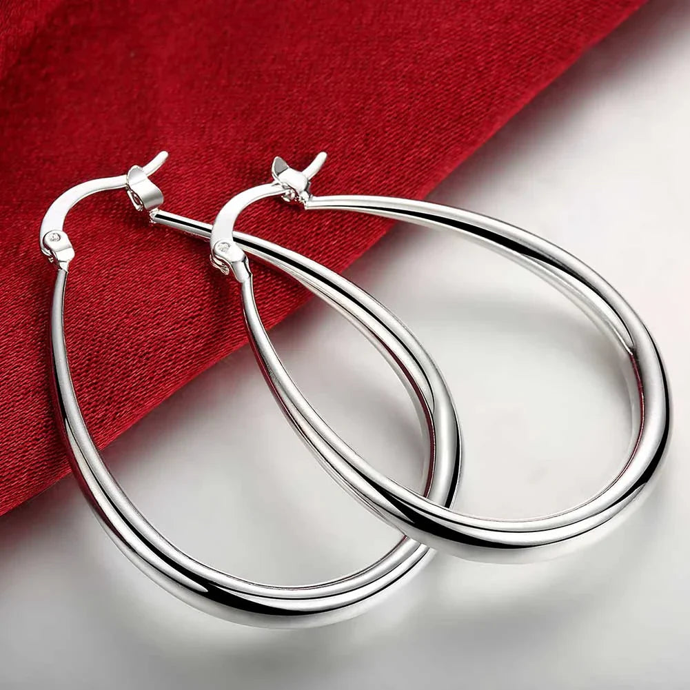 Ophelie – Ovale Ohrringe aus Sterlingsilber
