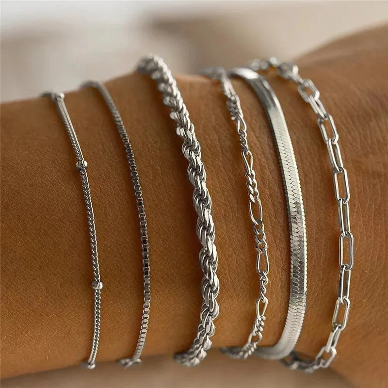Paige – Ensemble von 6 Multi-Schicht-Armbändern