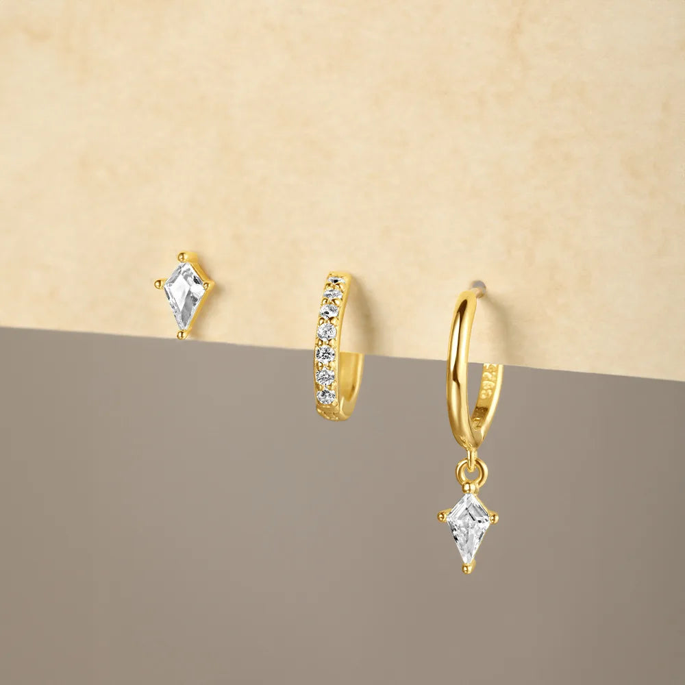 Azaria – Set aus Ohrringen mit Diamantanhänger