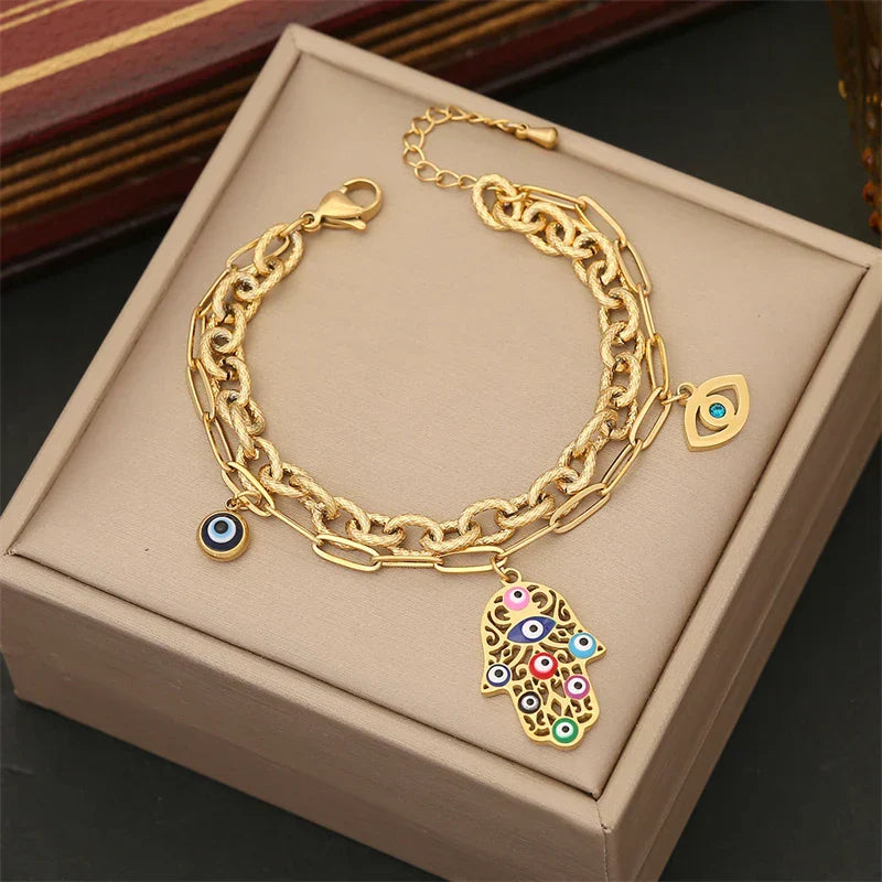 Sahar – Schmuckset Schützendes Auge Mehrfarbig