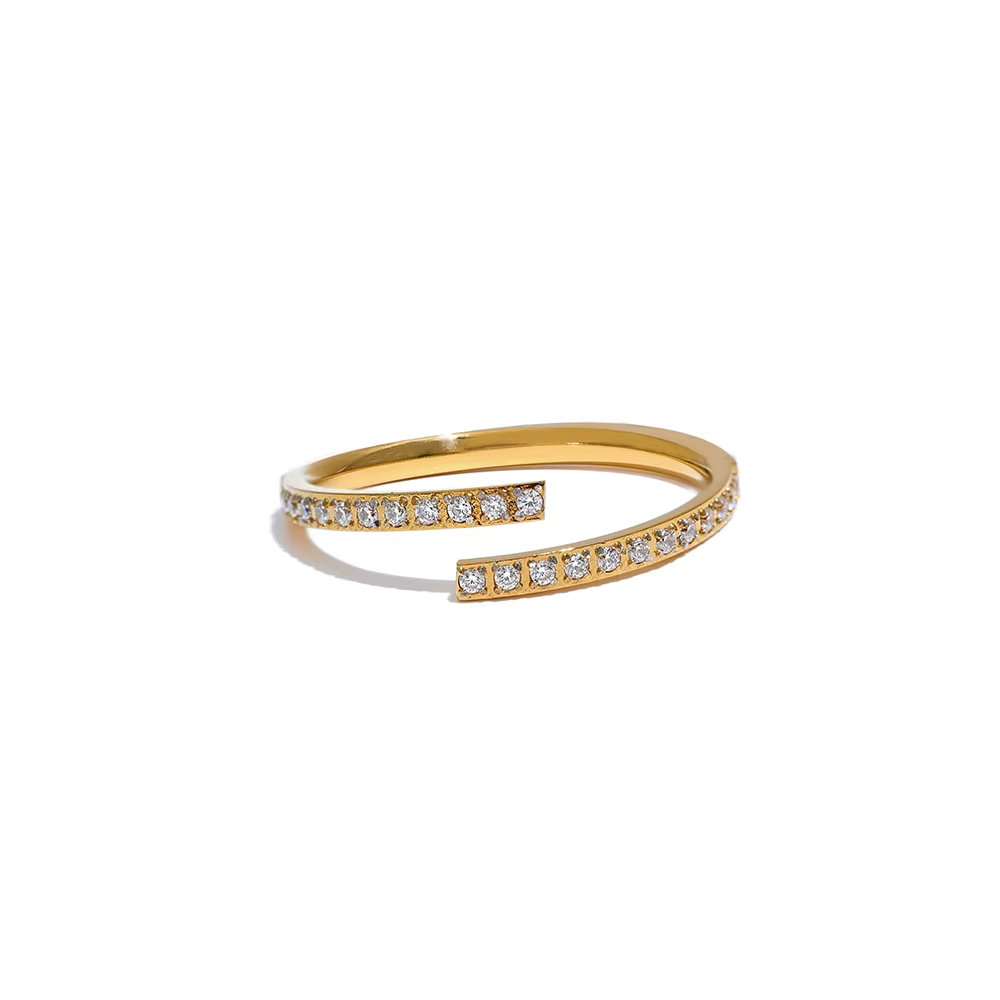 Elina – Geometrischer Ring mit eingearbeitetem Zirkon
