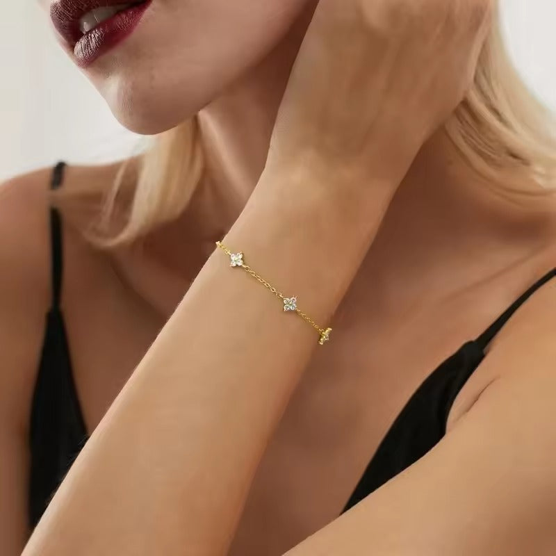 Soline – Armband Kette aus klarem Kristall