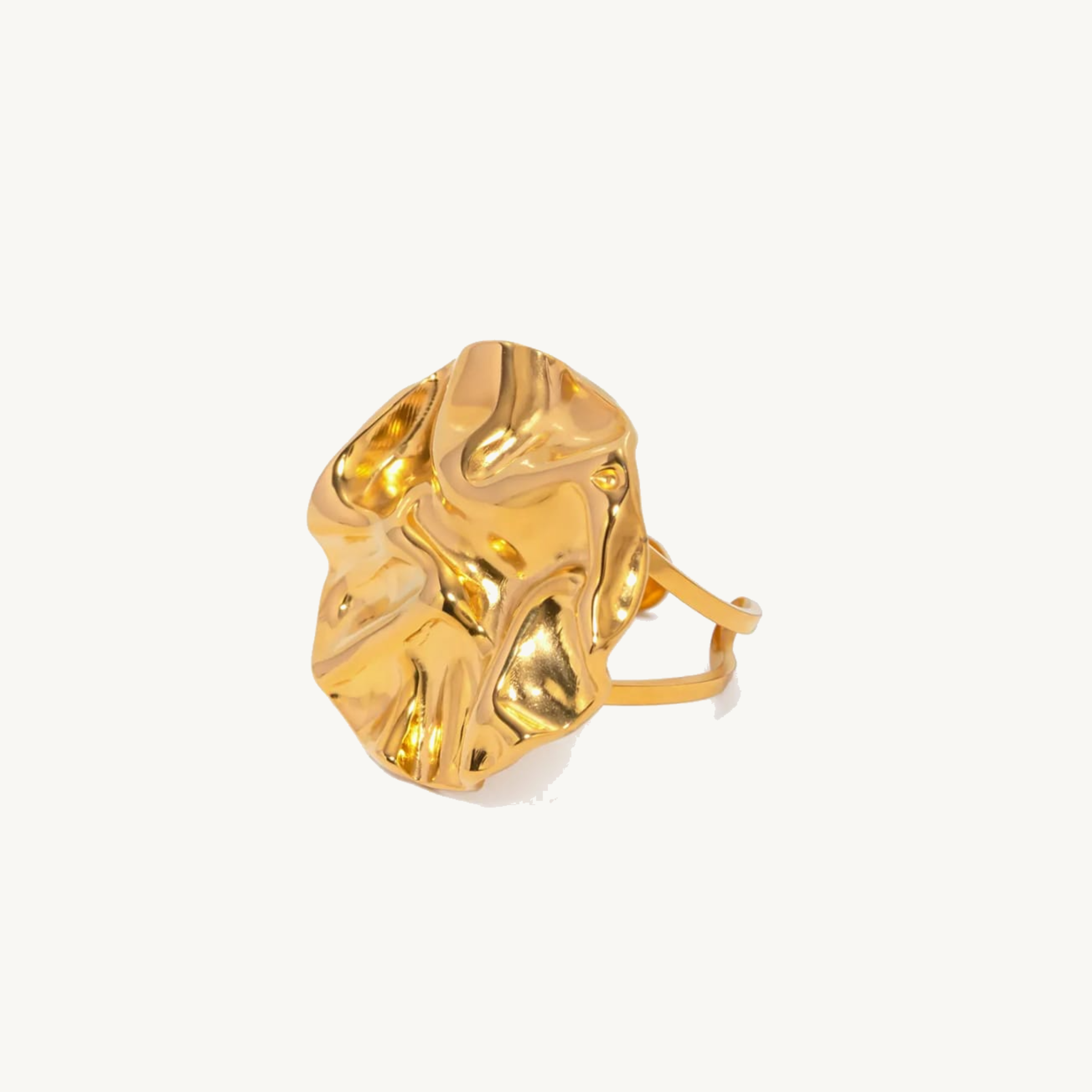 Rhian – Goldene runde texturierte Ohrringe