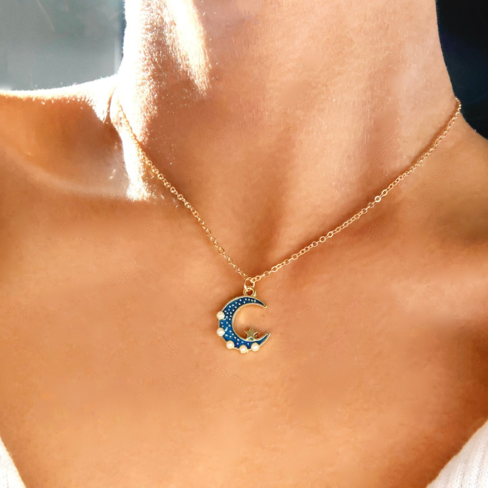 Sonne & Mond Halsketten-Set - Lagen-Halskette mit Himmelsmotiven