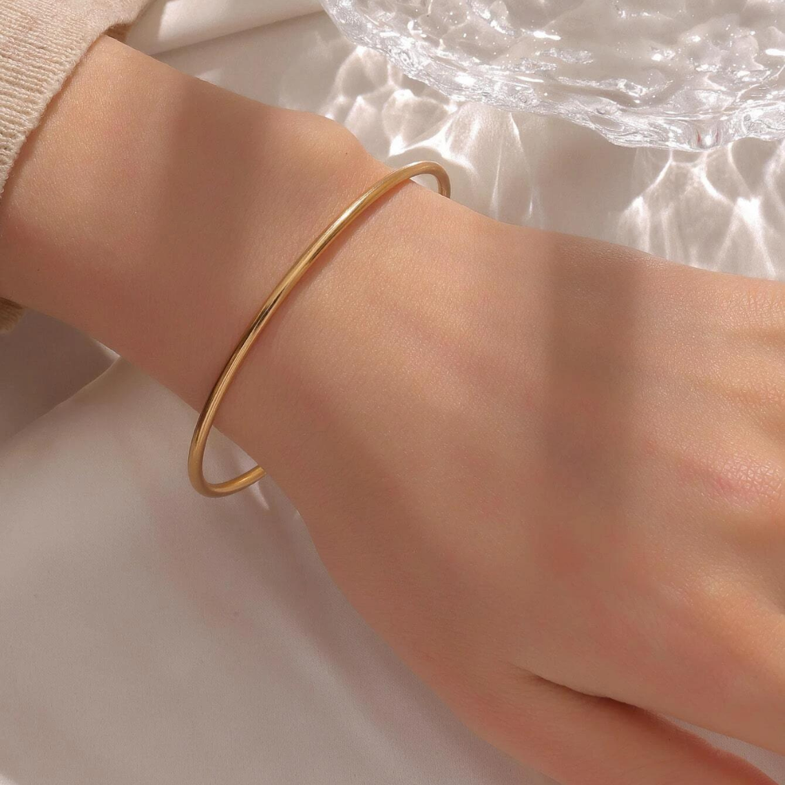 Klassischer Armreif - zum Aufschieben Gold-Armband