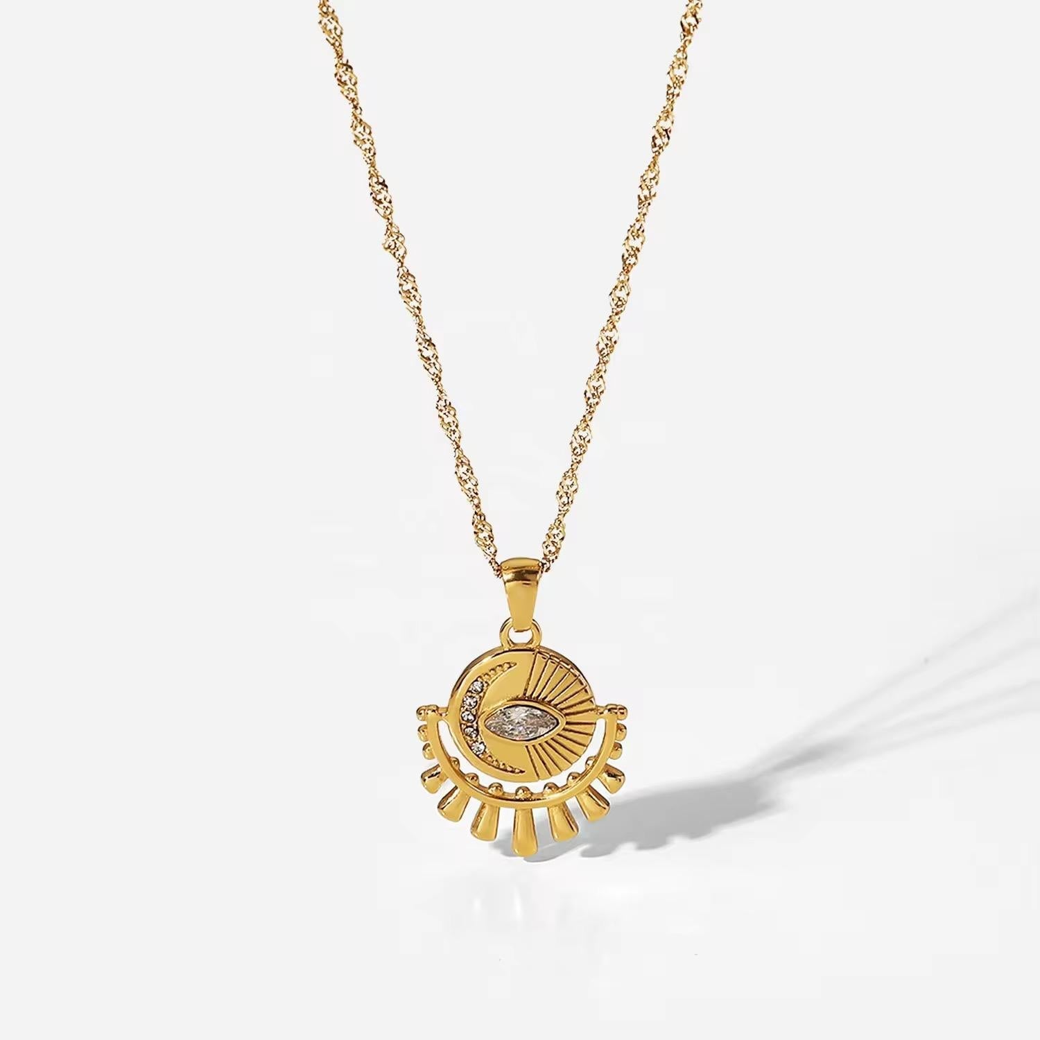 Atasha – Elegante Oval-Augen-Halskette mit Zirkonia