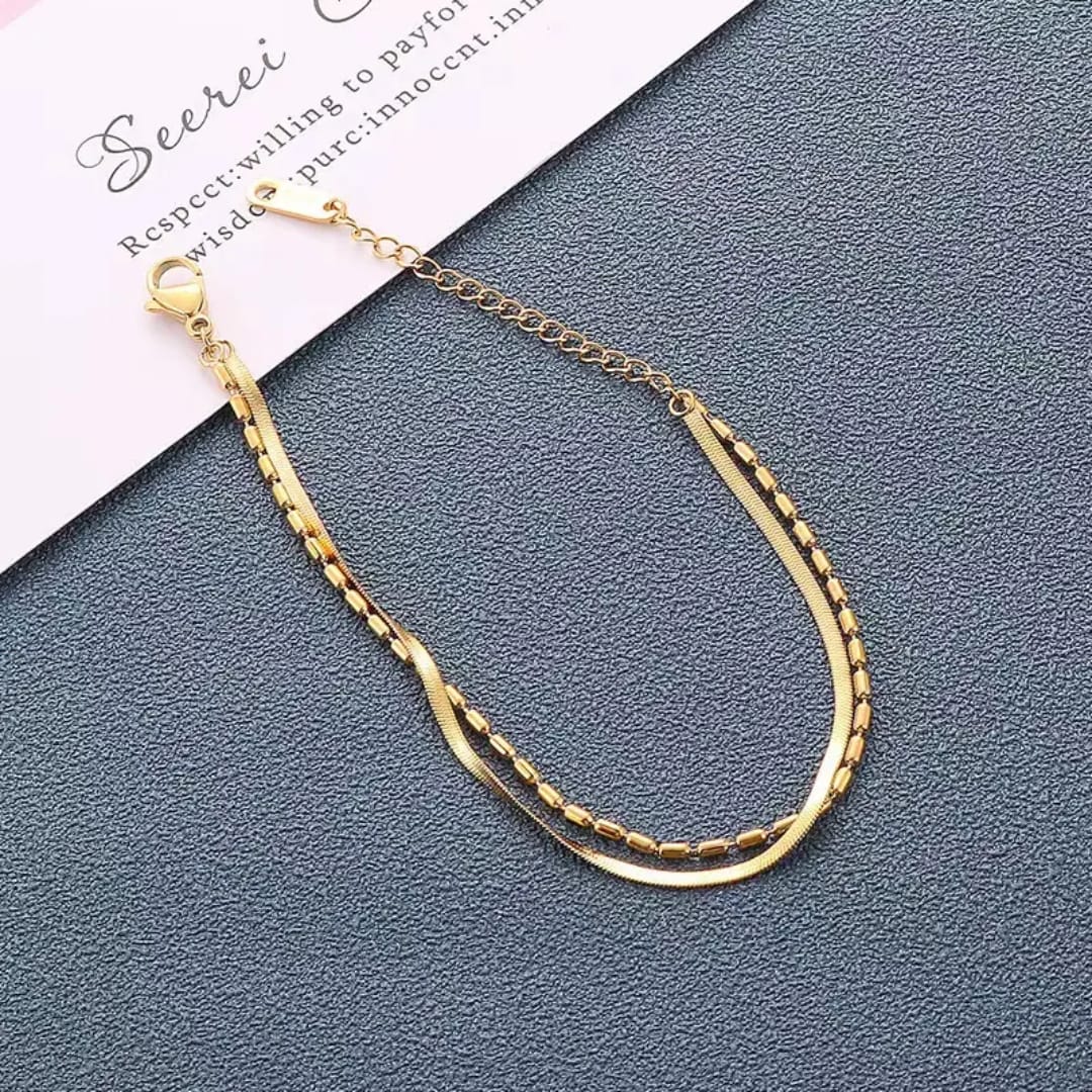 Elise – Minimalistische Doppelkette-Armband