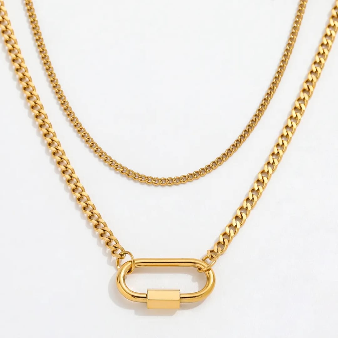 Naia – Elegante Doppelschichtige Geometrische Halskette