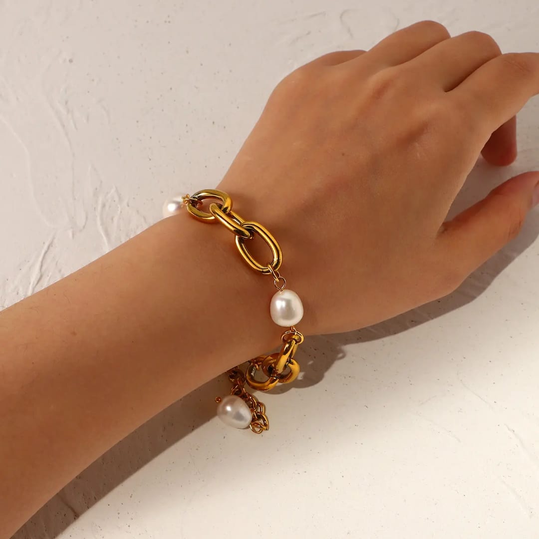 Daniela – Feine Armband mit Weißer Perle