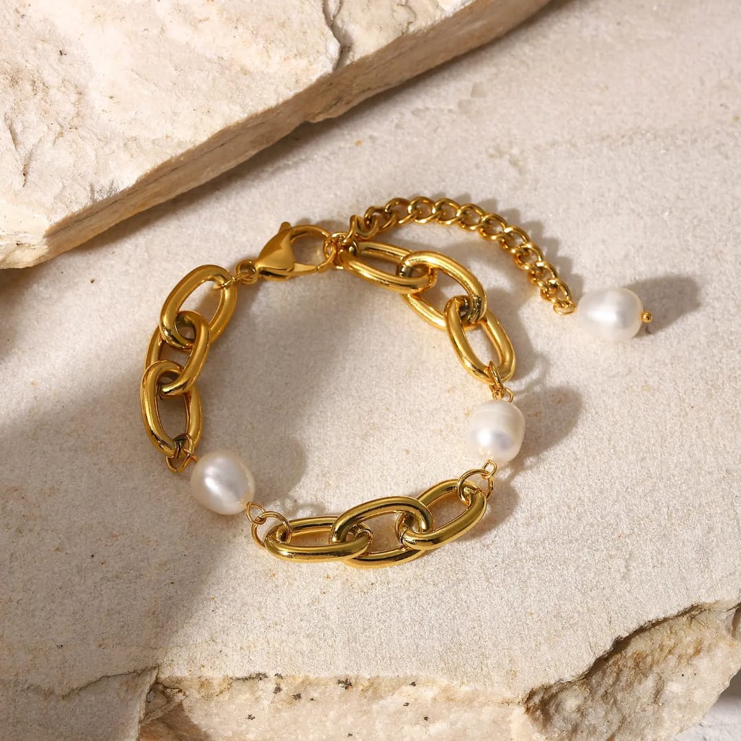 Daniela – Feine Armband mit Weißer Perle