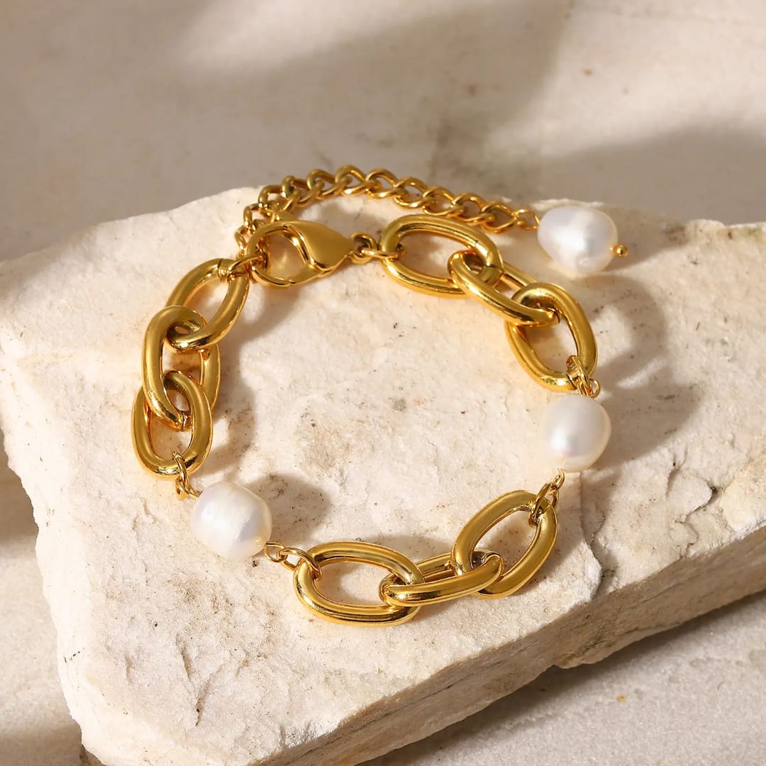 Daniela – Feine Armband mit Weißer Perle