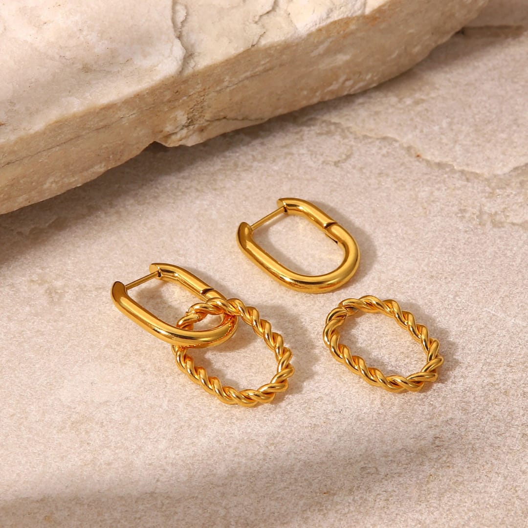 Laura – Geometrische Ohrringe mit doppeltem Ring