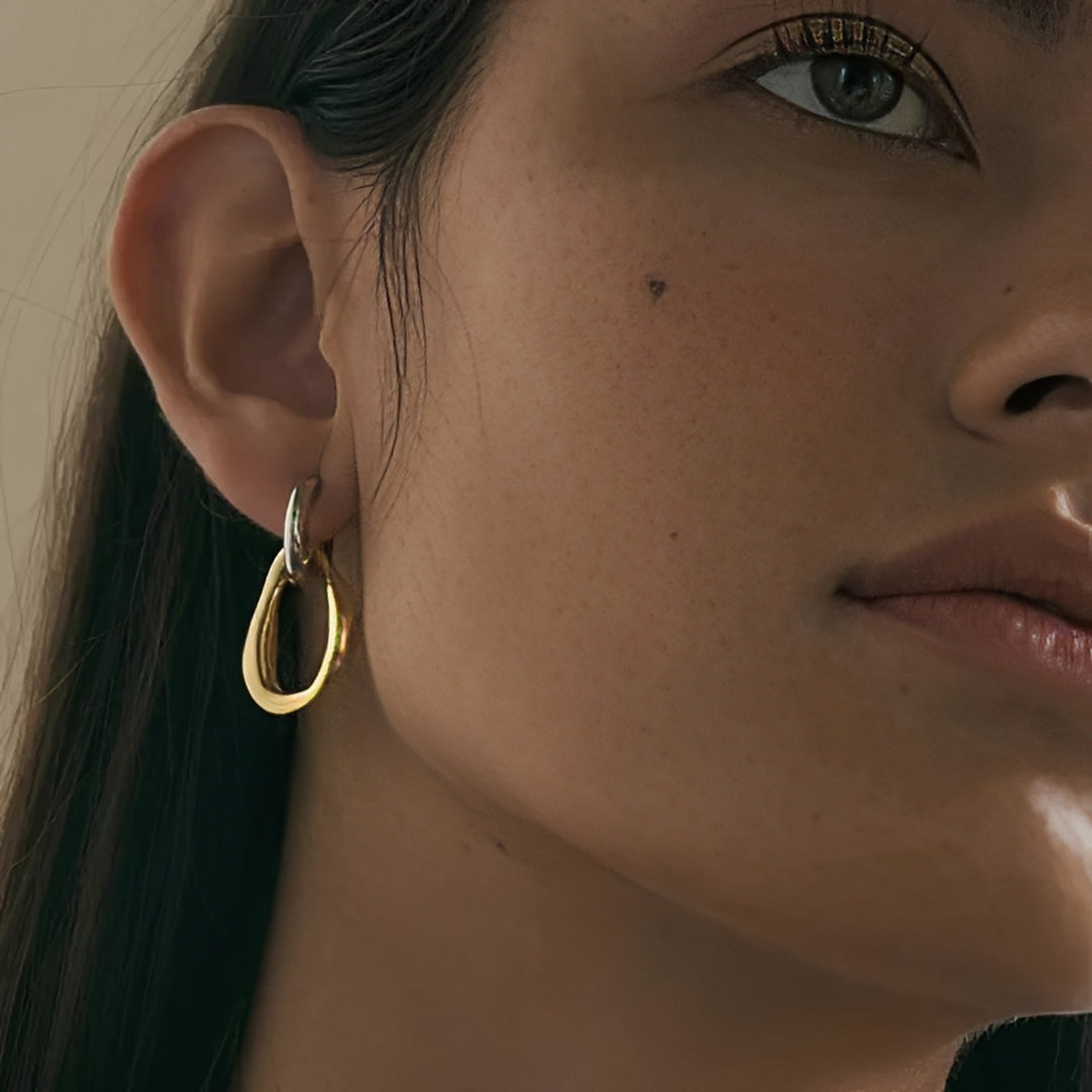Ana – Abnehmbare Bicolor Retro-Ohrringe