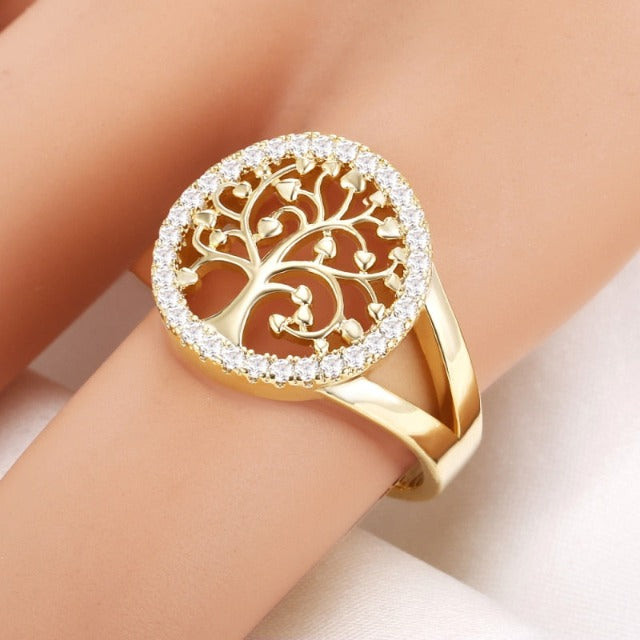 Yelina – Ring Lebensbaum Gold oder Silber