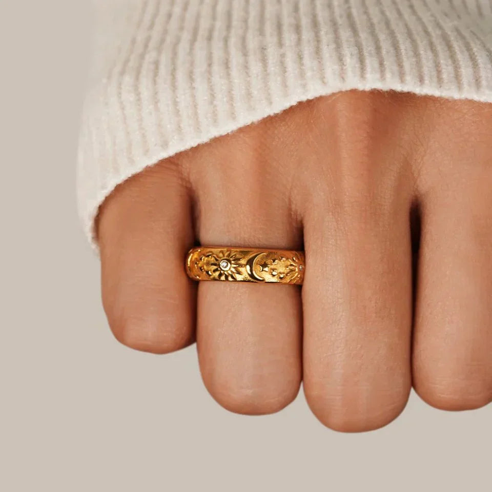 Lunea – Celeste-Ring aus Stahl mit Zirkon