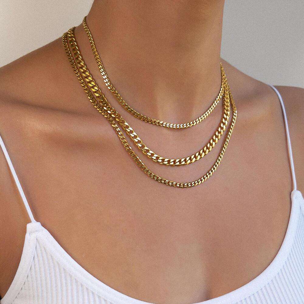 Louise – Klassische goldene Cubanerkette