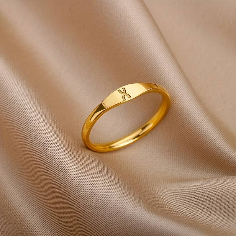 Minimalistischer Name Ring | Minimalistischer Ring mit eingravierter Initiale
