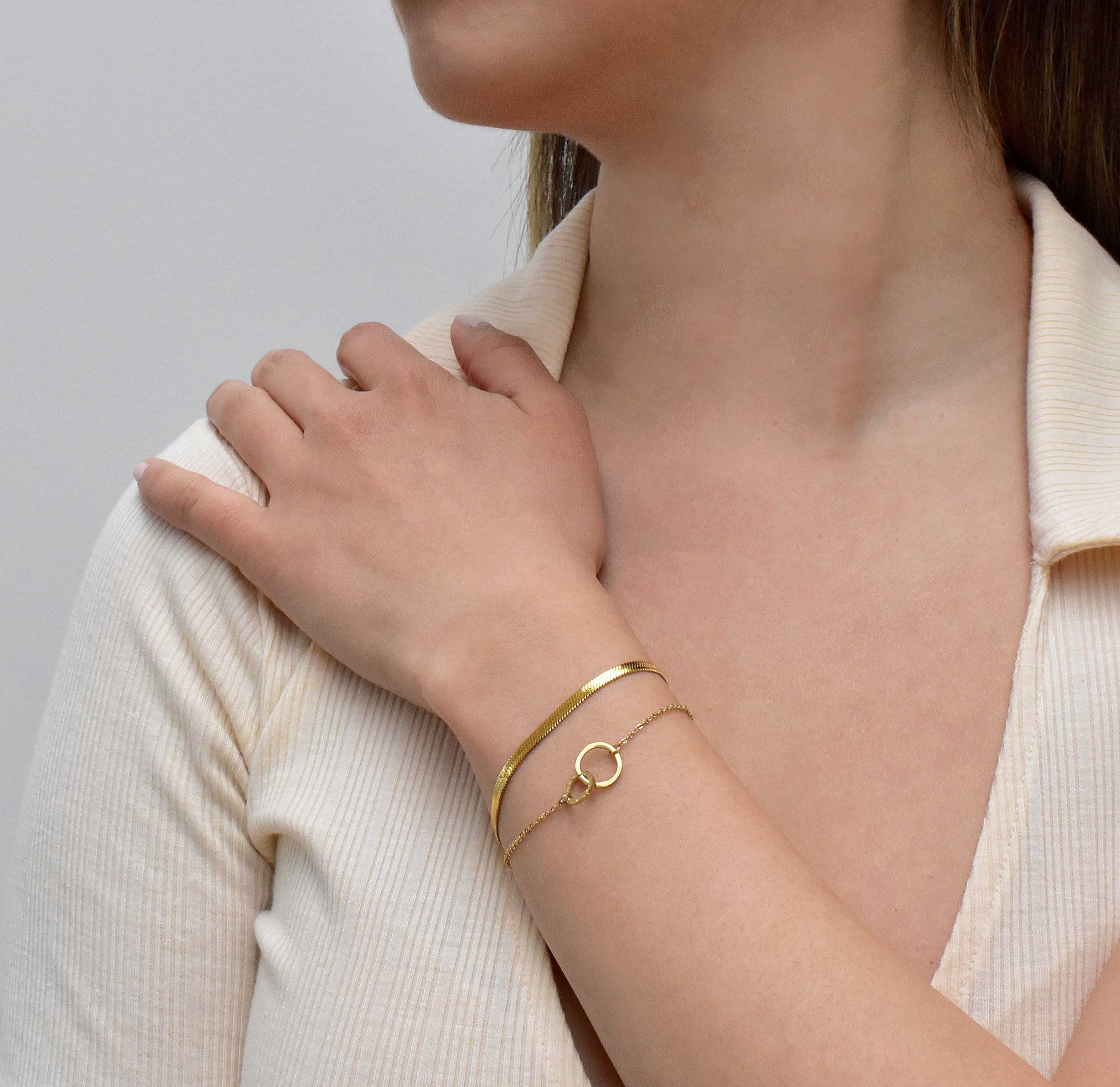 Becca – Armband Schlangen Kette aus Gold
