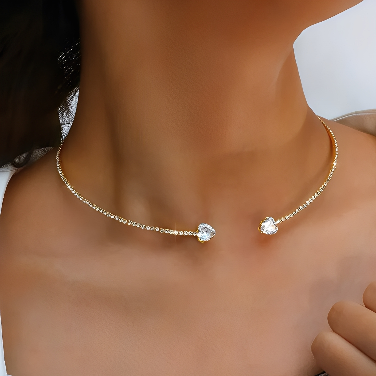 Olli – Halskette Offenes Herz aus Diamanten