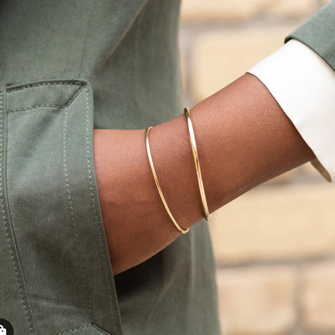 Klassischer Armreif - zum Aufschieben Gold-Armband