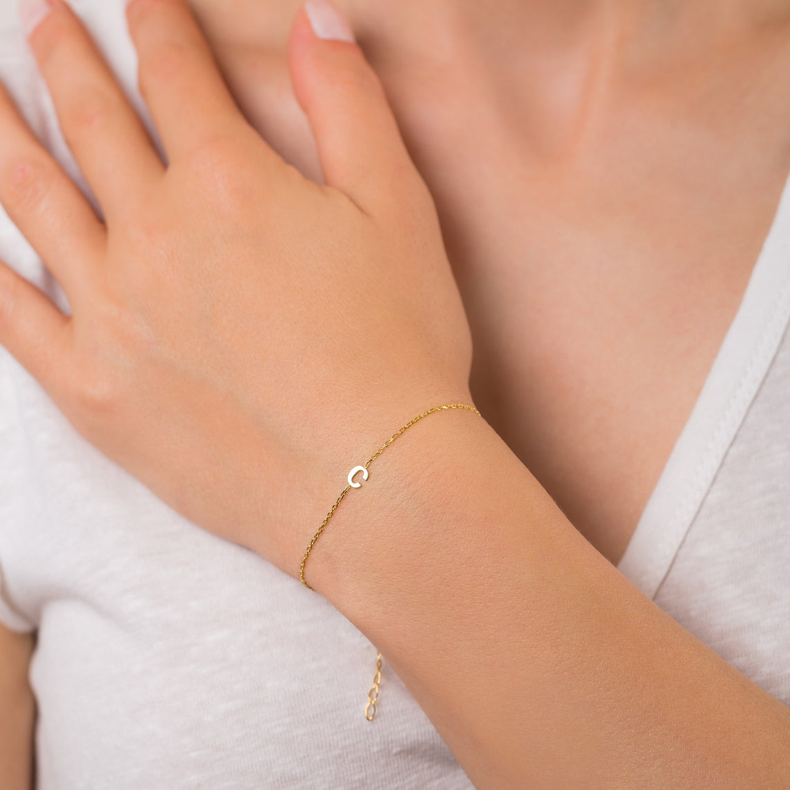Geburtsstein-Buchstaben-Armband - Initialen-Armband
