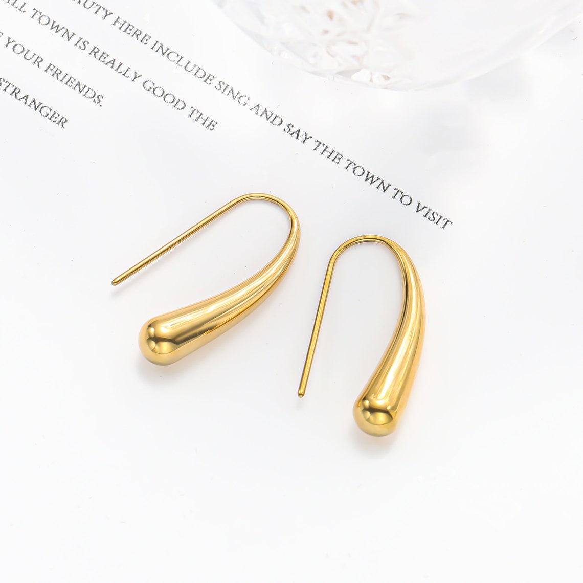 Wassertropfen - French Haken-Ohrringe