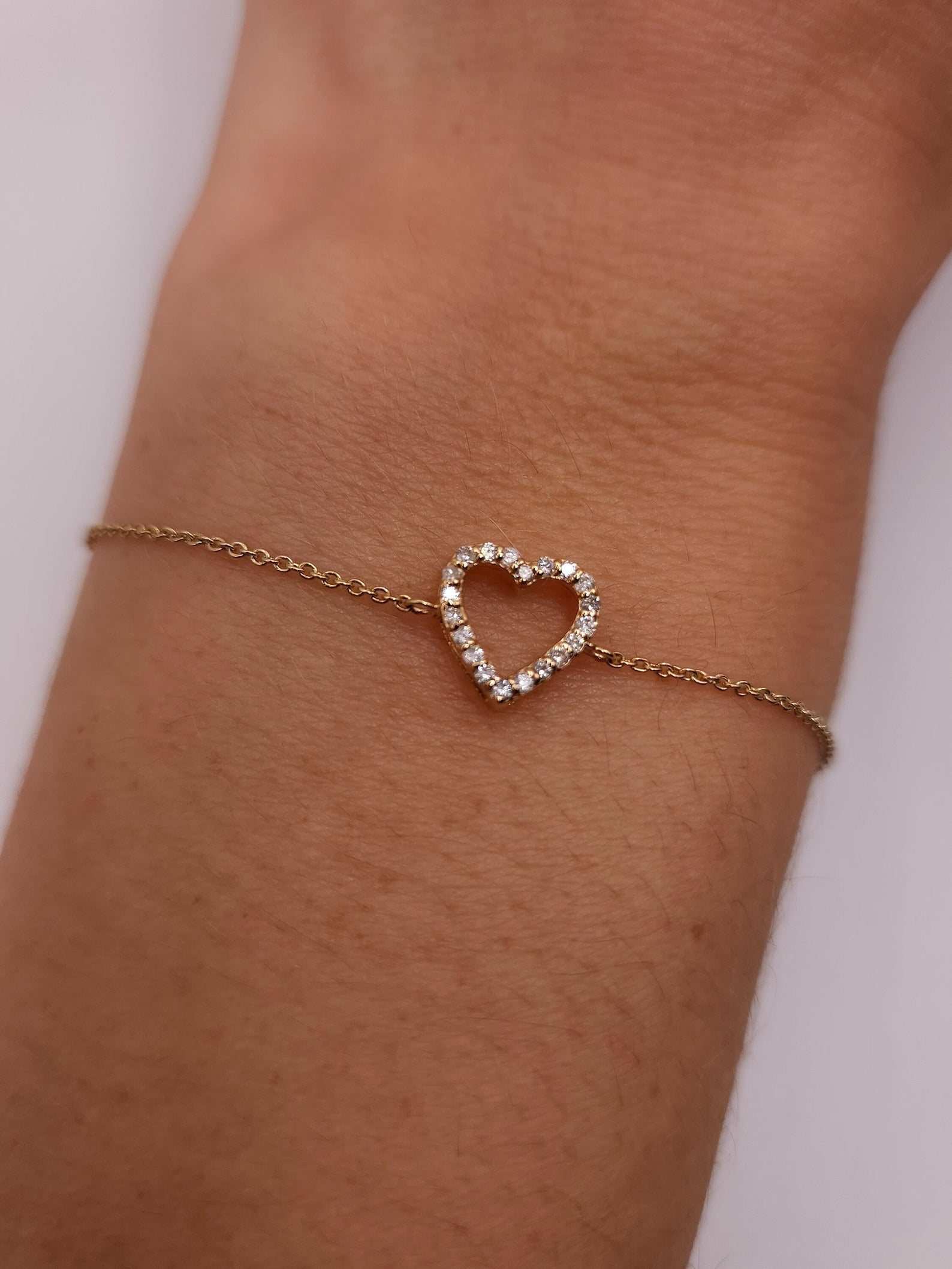 Gold offenes Herz Armband