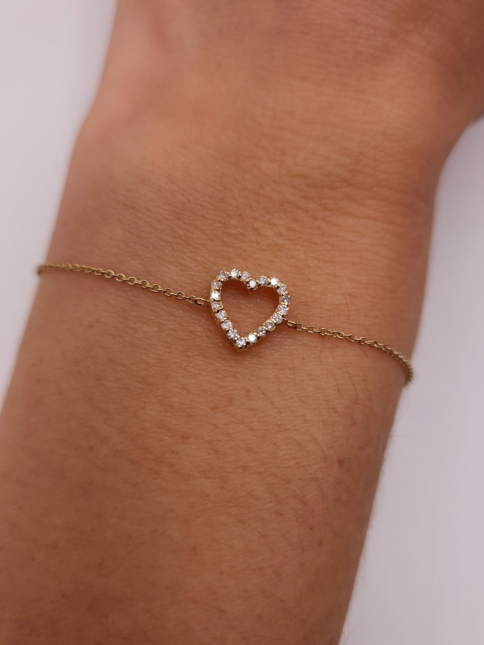 Gold offenes Herz Armband