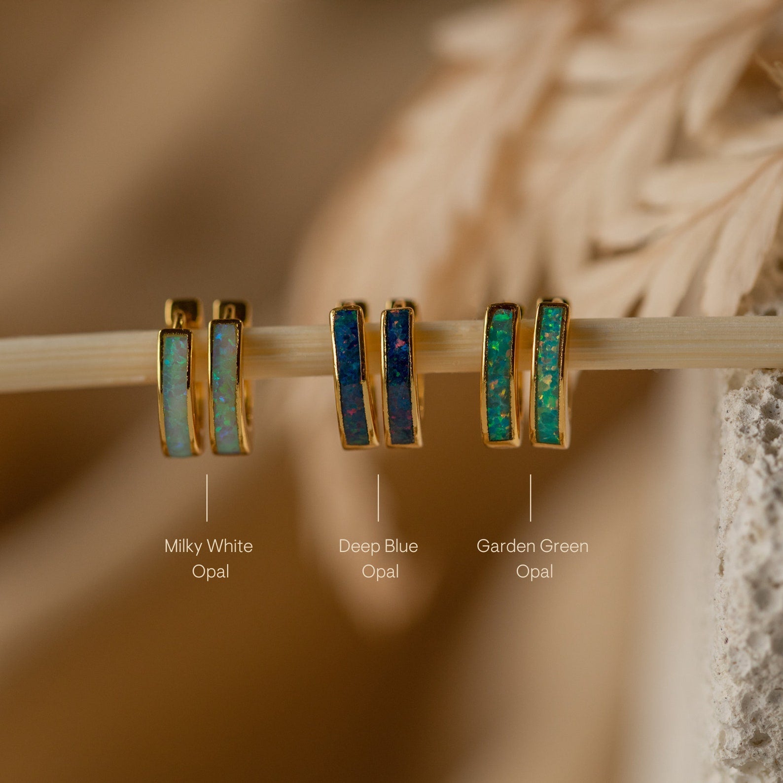 Opal-Intarsien-Ringe - Opal-Ohrringe